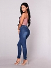 Damen Hohe elastische Skinny High Jeans FH192