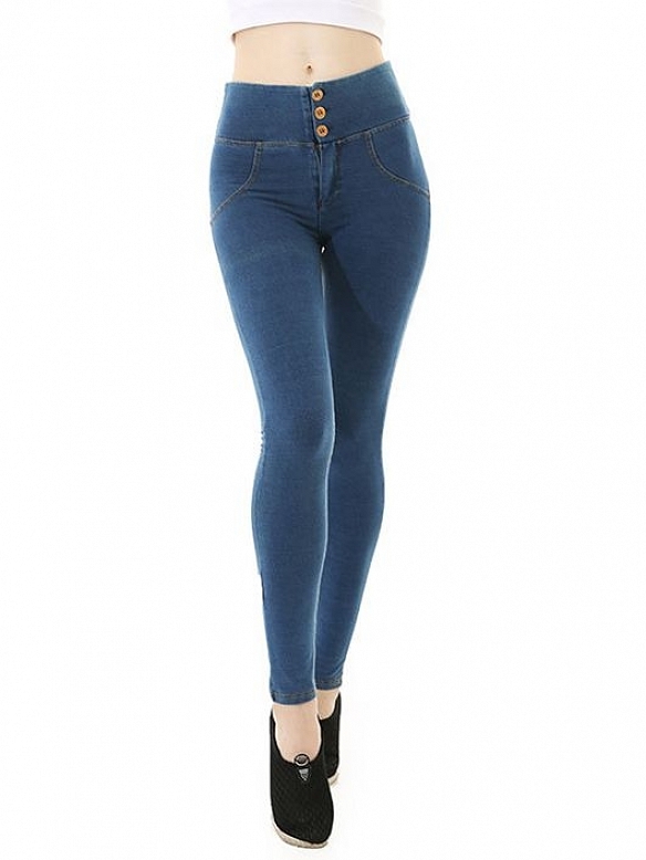 Damen High Waist Push Up Denimjeggings FH055