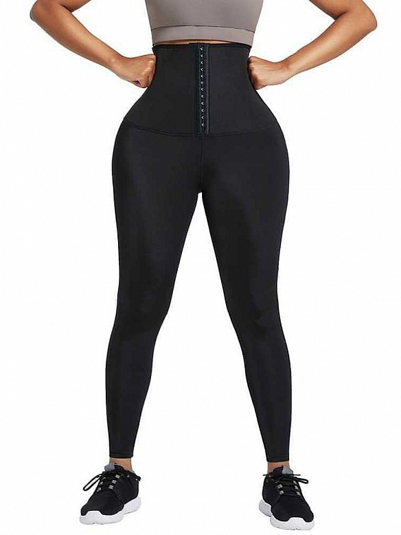 Damen Hight Waist Saunashorts mit Haken-Reihen FH048