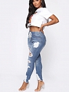 Damen Skinny Regular Ripped Jeans FH181