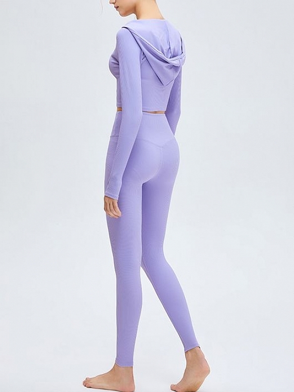 Damen Geripptes Yoga-Set Sport-Set FA012