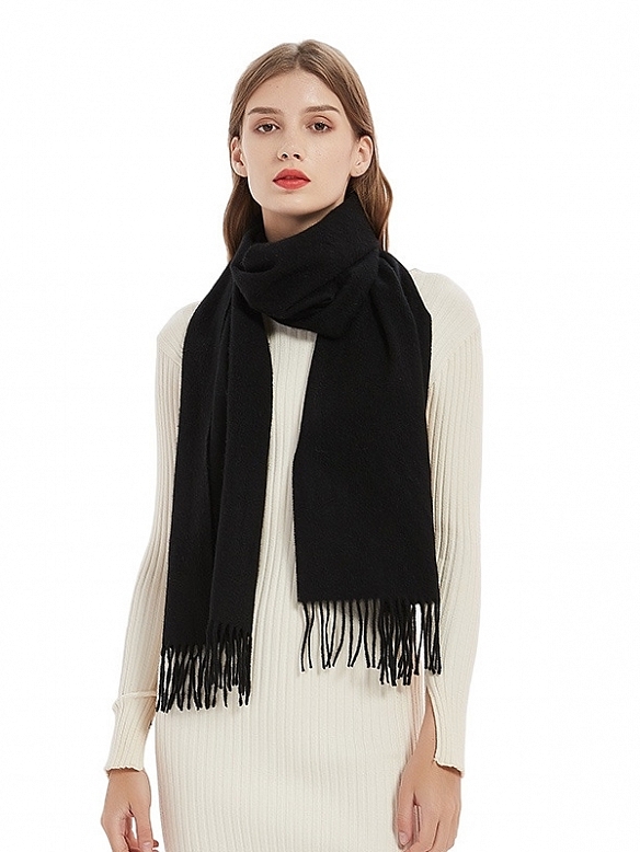 Damen Kaschmirschal mit Fransen AF001