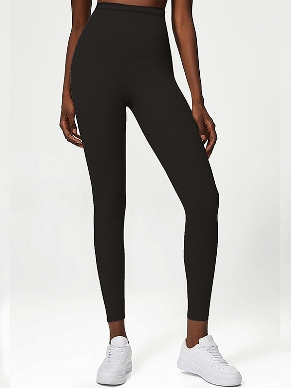 Damen Atmungsaktive Yogahose mit Hoher Taille Sporttights FH225