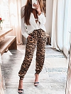 Damen Leopardenmuster High Waist Hose FH149