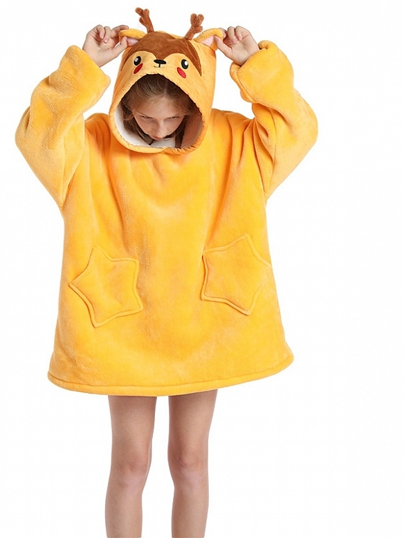 Kinder Gemusterte Oversized Hoodie FT054