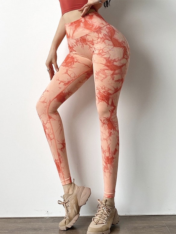 Damen Batik Hohe Tailie Sporttights Push Up Leggings FH239