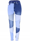 Damen Skinny High Jeans mit Farbblock FH119