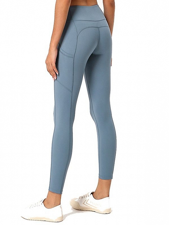 Damen High Waist Sport-Tights mit Taschen FH082