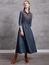 Damen Vintage Denimkleid FK001