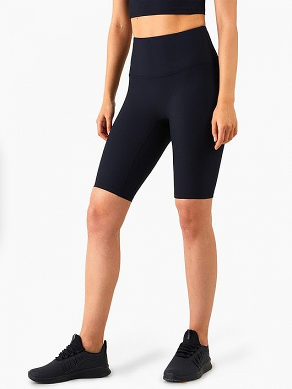 Damen Gerippte High Waist Radlershorts FH013