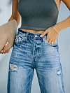 Damen Straight Jeans mit Destroyed-Details FH168