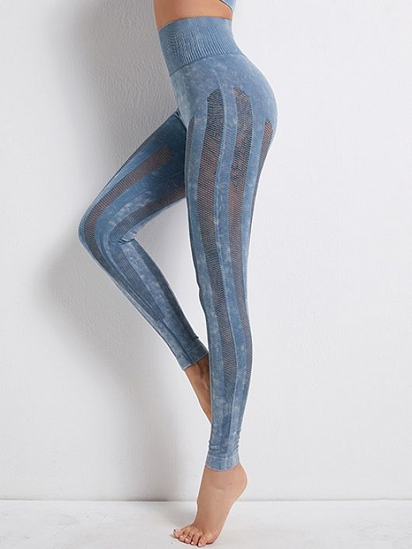 Damen Seamless High Waist Leggings mit Mesheinsätzen FH015