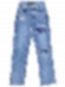Damen Straight High Jeans mit Destroyed-Details FH178