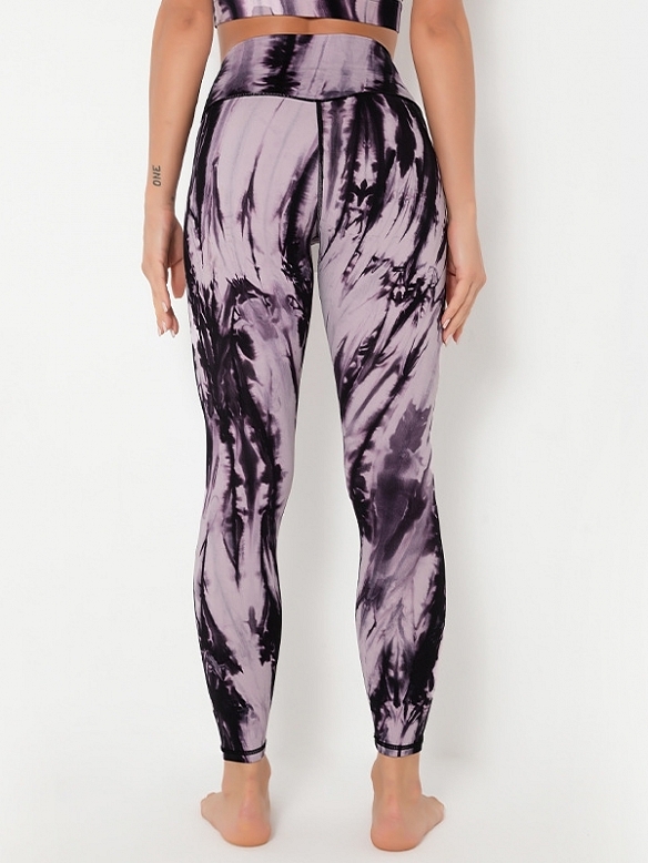 Damen High Waist Shaping-Tights Leggings mit Batikmuster FH196