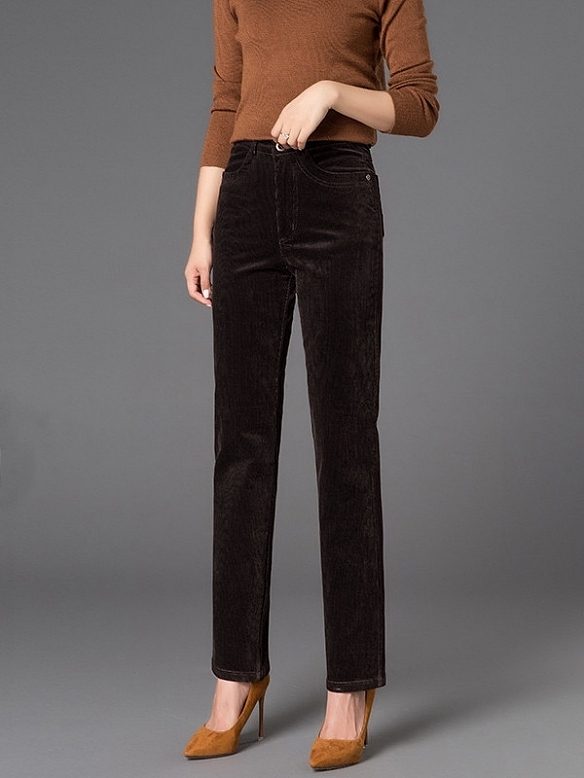 Damen High Waist Cordhose mit Hoher Taille FH233