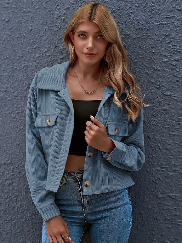 Damen Hemdjacke aus Cord FT049