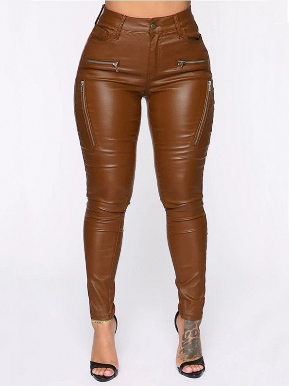 Damen Hose aus Lederimitat FH102