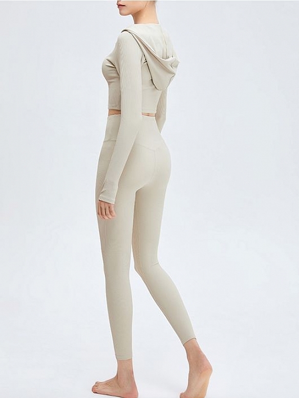 Damen Geripptes Yoga-Set Sport-Set FA012