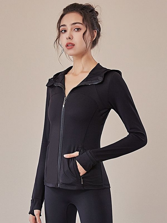 Damen Sportliche Kapuzenjacke FT034