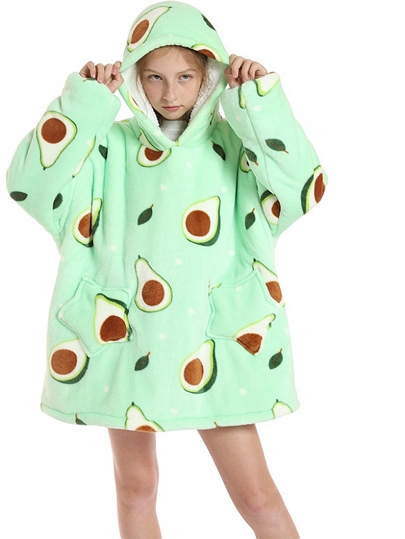 Kinder Gemusterte Oversized Hoodie FT054