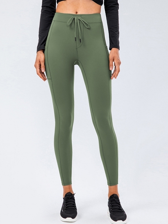 Damen Atmungsaktive Yogahose Sporttights mit Tunnelzug FH243