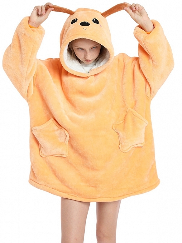 Kinder Gemusterte Oversized Hoodie FT054