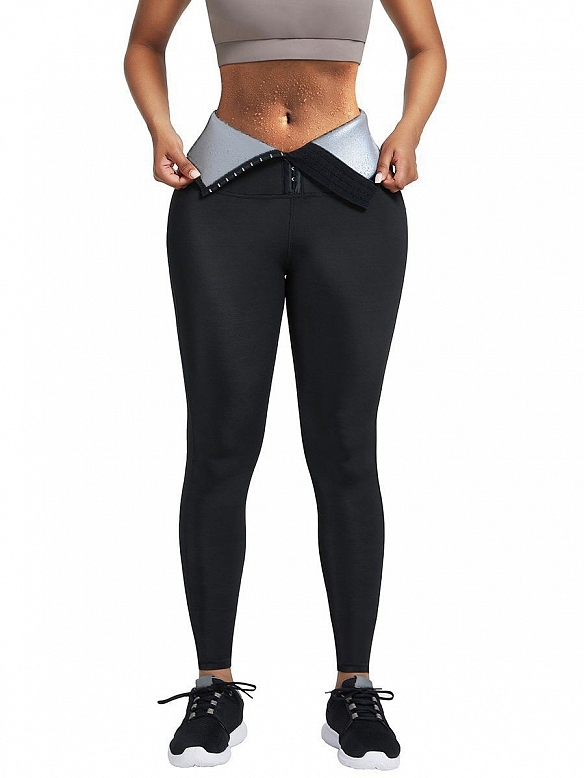 Damen Hight Waist Saunashorts mit Haken-Reihen FH048