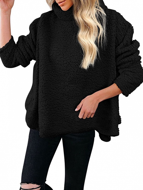 Damen Weite Plüschjacke für Frauen QX034