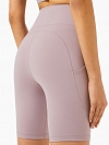 Damen Hohe elastische Shaping Sport-Radlershorts mit Taschen FH019