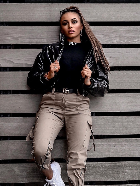 Damen High Waist Carghose FH152