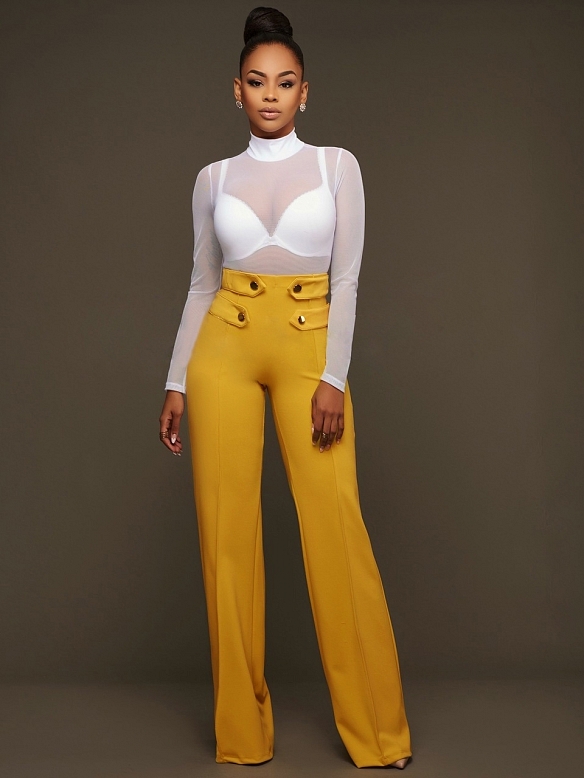 Damen Weite Hose mit Bügelfalten FH132