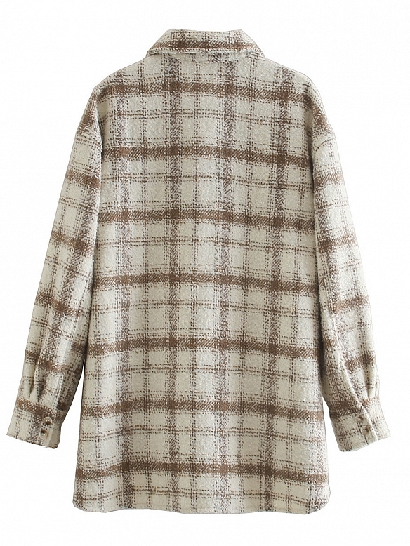 Damen Karierte Hemdjacke FT039