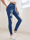 Damen Skinny High Jeans mit Kordelzug FH151