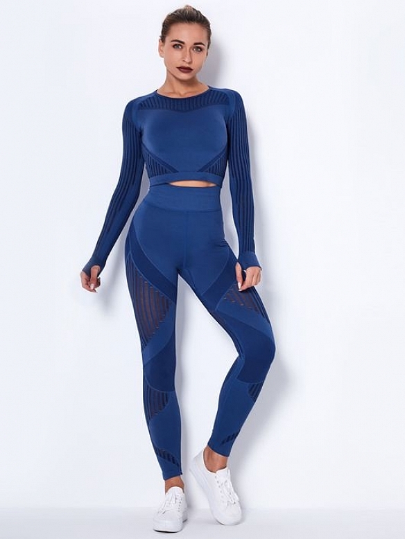 Damen Nahtlose Schnelltrocknende Fitnessanzug Sport-Set FA005