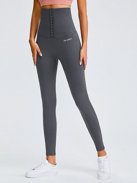 Damen High Wait Shaping-Sporttights mit Haken-Reihen FH044