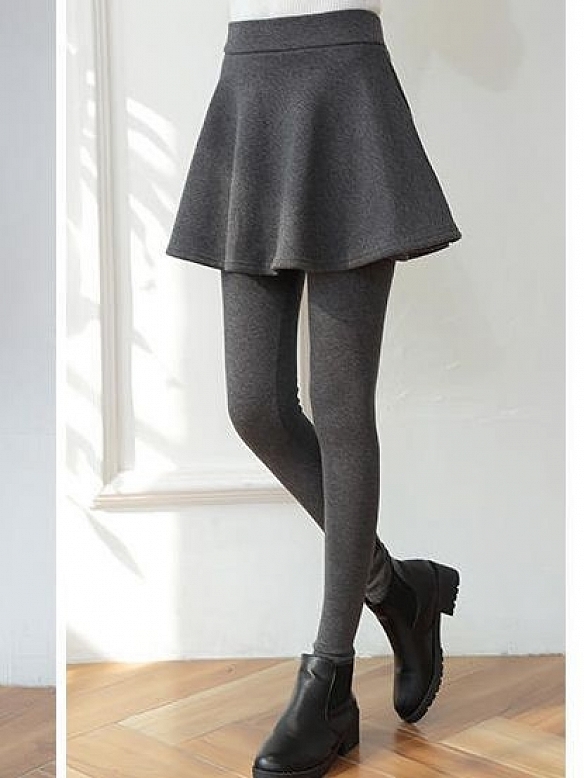 Winter Warme Leggings Hosen mit Rock für Damen FH187