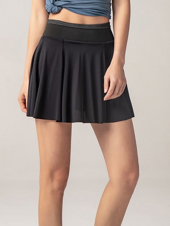 Damen Zweilagiger Sport Rock Hosenrock mit Falten FH039