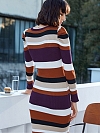 Damen Figurbetontes Strickkleid mit Farbblock FK007