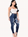 Damen Skinny High Jeans mit Destroyed-Details FH156