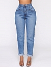 Damen Vintage Slim High Jeans FH100