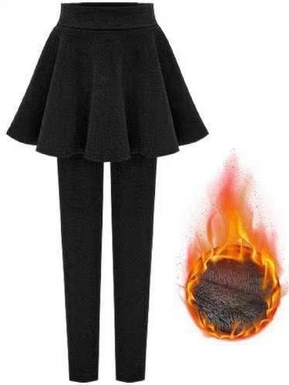 Winter Warme Leggings Hosen mit Rock für Damen FH187