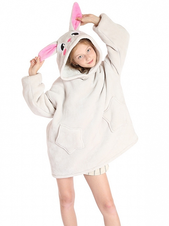 Kinder Gemusterte Oversized Hoodie FT054