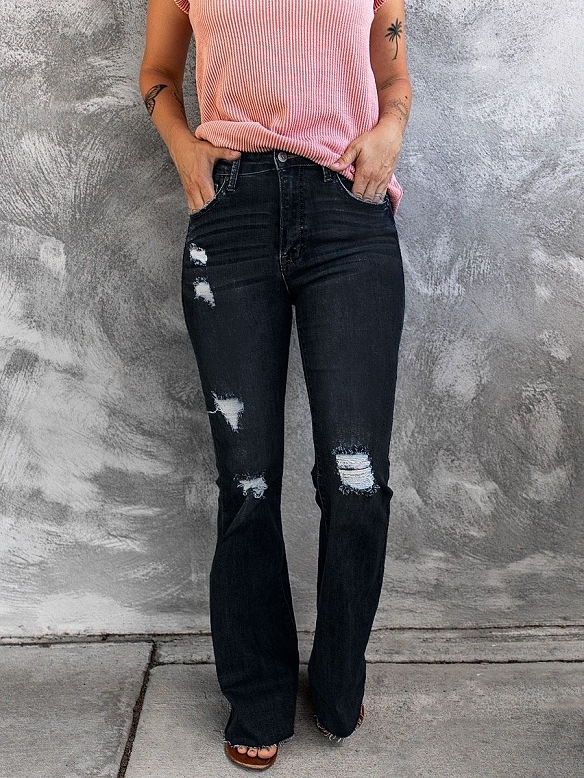 Damen Flare High Waist Jeans FH097