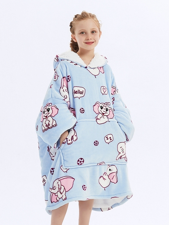 Kinder Gemusterte Oversized Hoodie FT053