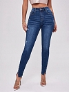 Damen SKinny High Jeans mit Schlitzen FH193