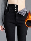 Damen Fleece-Lined Skinny High Waist Jeans FH201