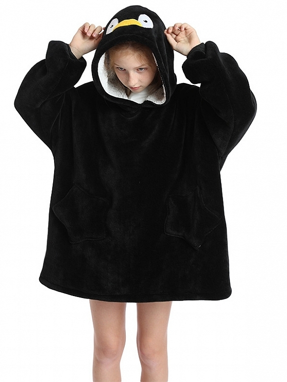 Kinder Gemusterte Oversized Hoodie FT054