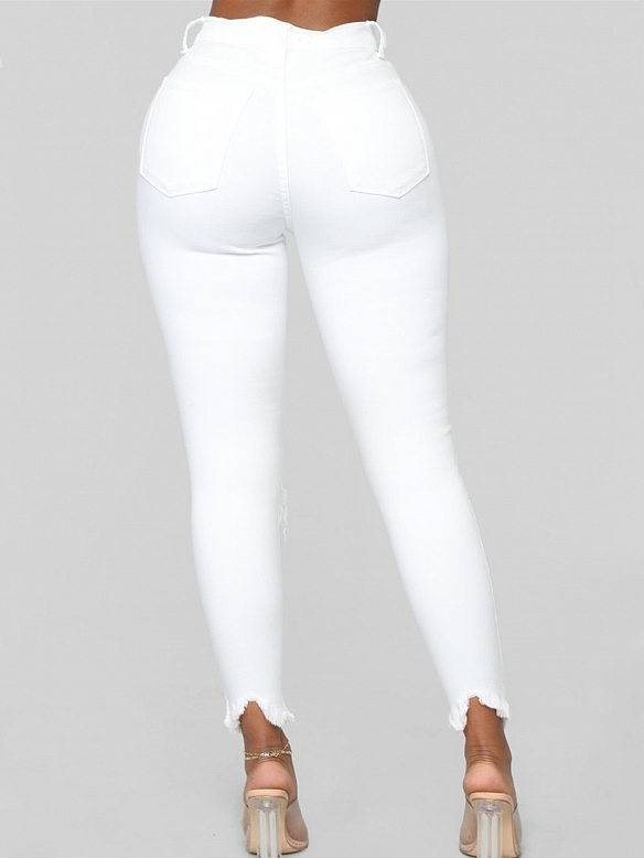 Damen Skinny High Waist Ripped Jeans FH166