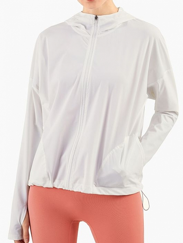 Damen Atmungsaktive Sportliche Kapuzenjacke FT013