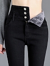 Damen Fleece-Lined Skinny High Waist Jeans FH201